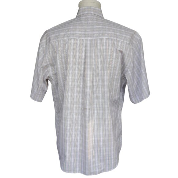 ENRO SZ M Plaid SS Men's Button Down Shirt 100% Cotton Poplin Non-Iron - Picture 3 of 11